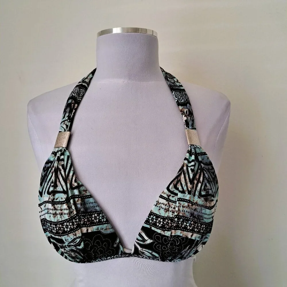 Heat Swimwear Bikini Halter/Skirt Print Size S Multicolor - Picture 4 of 11